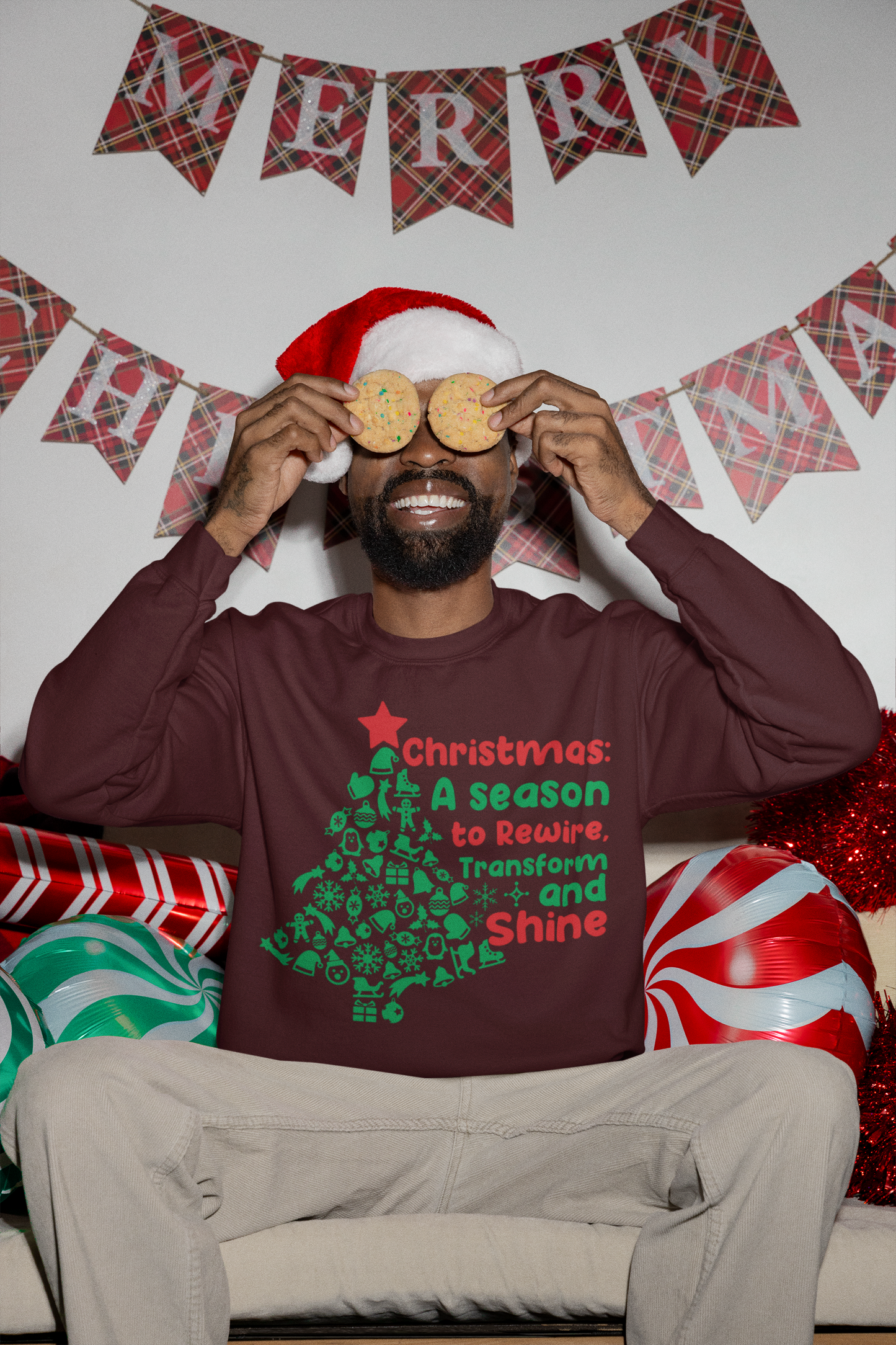 Transform & Shine: The Ultimate Christmas Unisex Sweatshirt