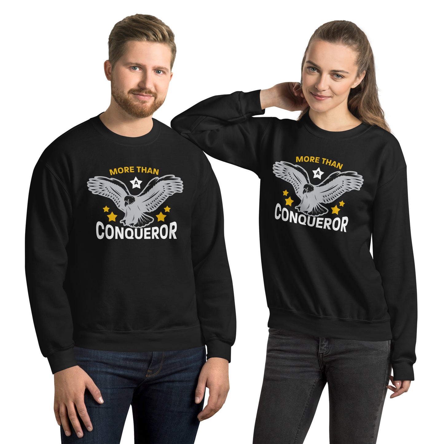 More Than a Conqueror Unisex Sweatshirt with Signature Logo
