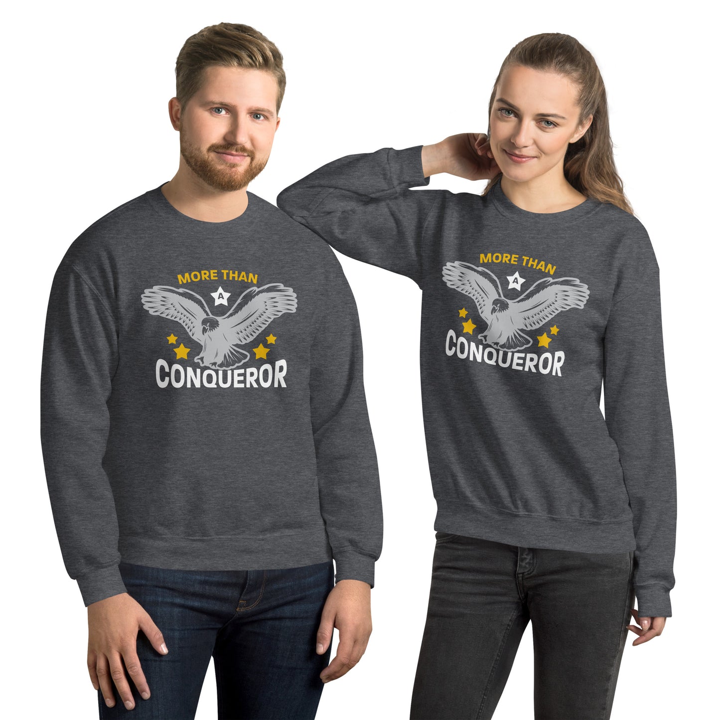 More Than a Conqueror Unisex Sweatshirt with Signature Logo