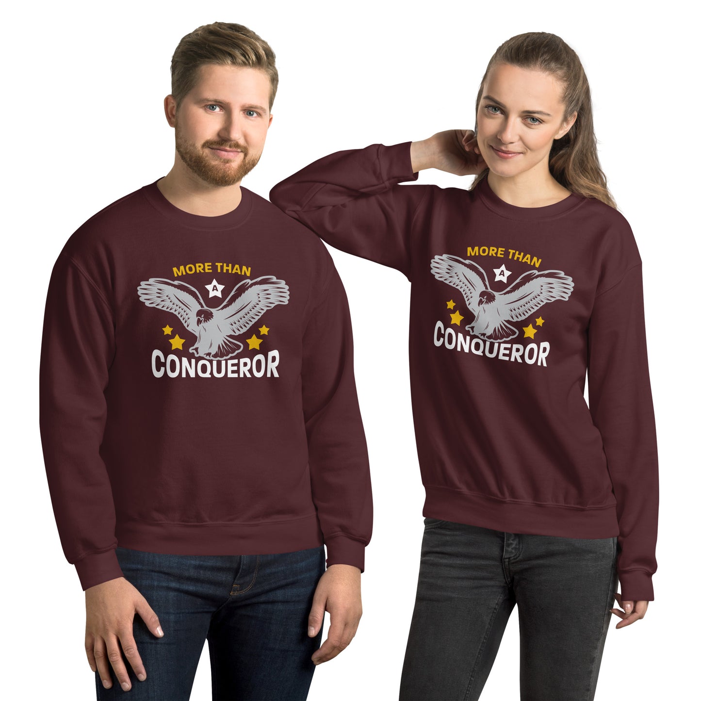 More Than a Conqueror Unisex Sweatshirt with Signature Logo