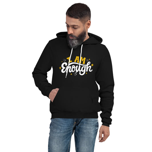 Versatile 'I Am Enough' Unisex Hoodie with Branded Logo - Comfort for Every Season