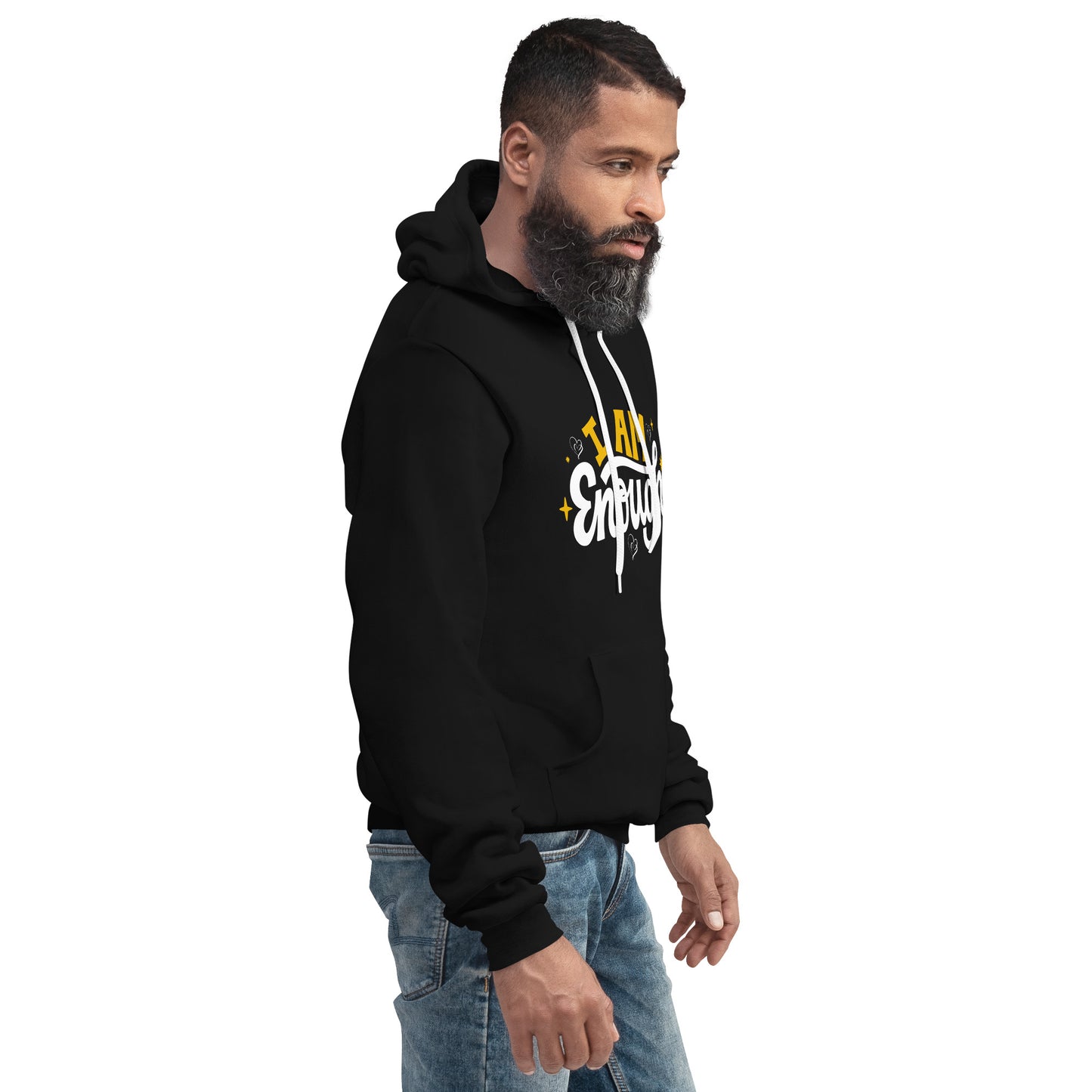 Versatile 'I Am Enough' Unisex Hoodie with Branded Logo - Comfort for Every Season
