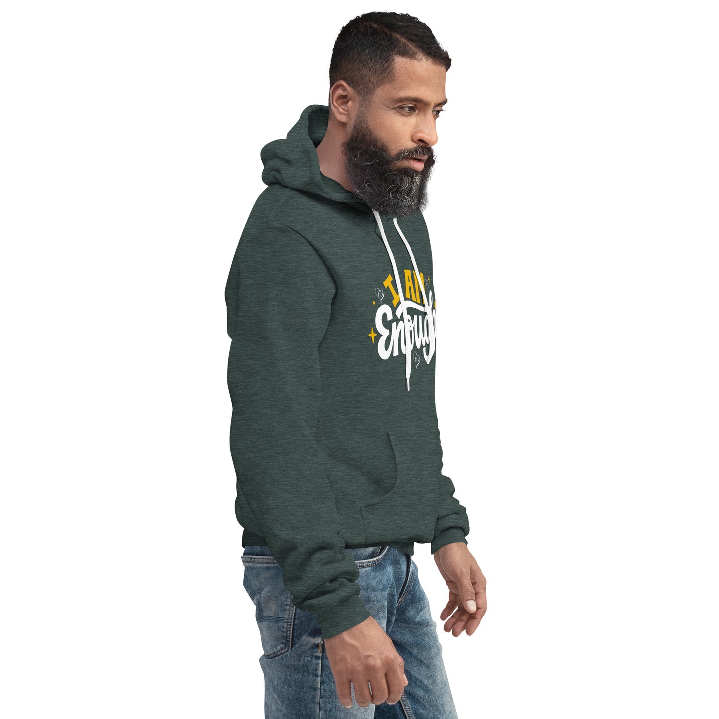 Versatile 'I Am Enough' Unisex Hoodie with Branded Logo - Comfort for Every Season