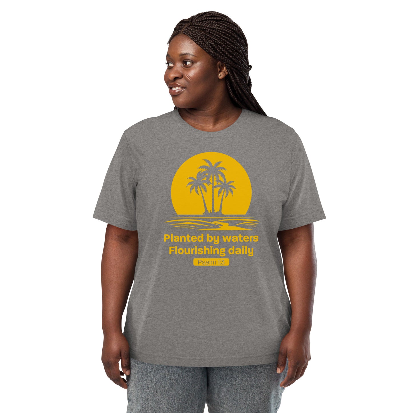 Planted by Waters, Flourishing Daily Ps 1:3 - Vintage Tri-Blend Short Sleeve T-Shirt