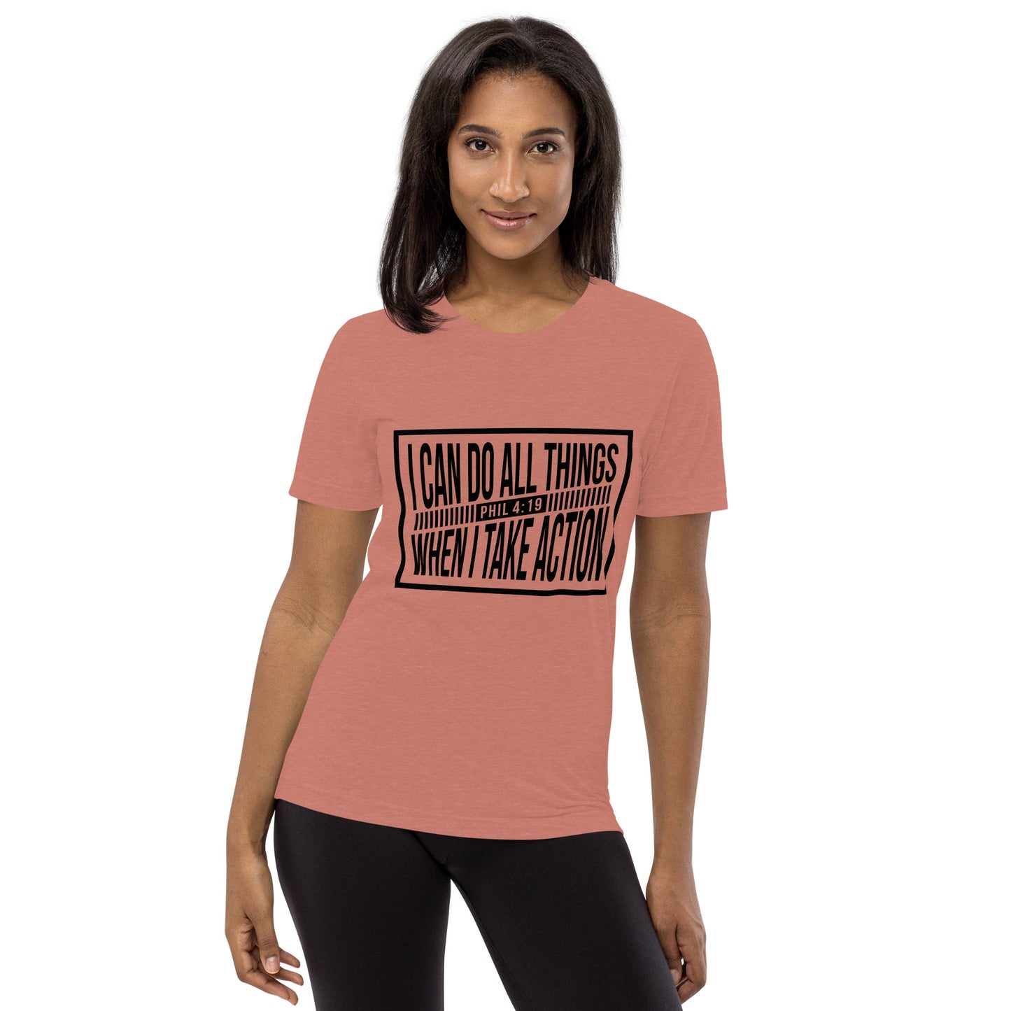 Faith & Action Christian Short Sleeve Unisex T-Shirt: 'I Can Do All Things - Phil 4:19'
