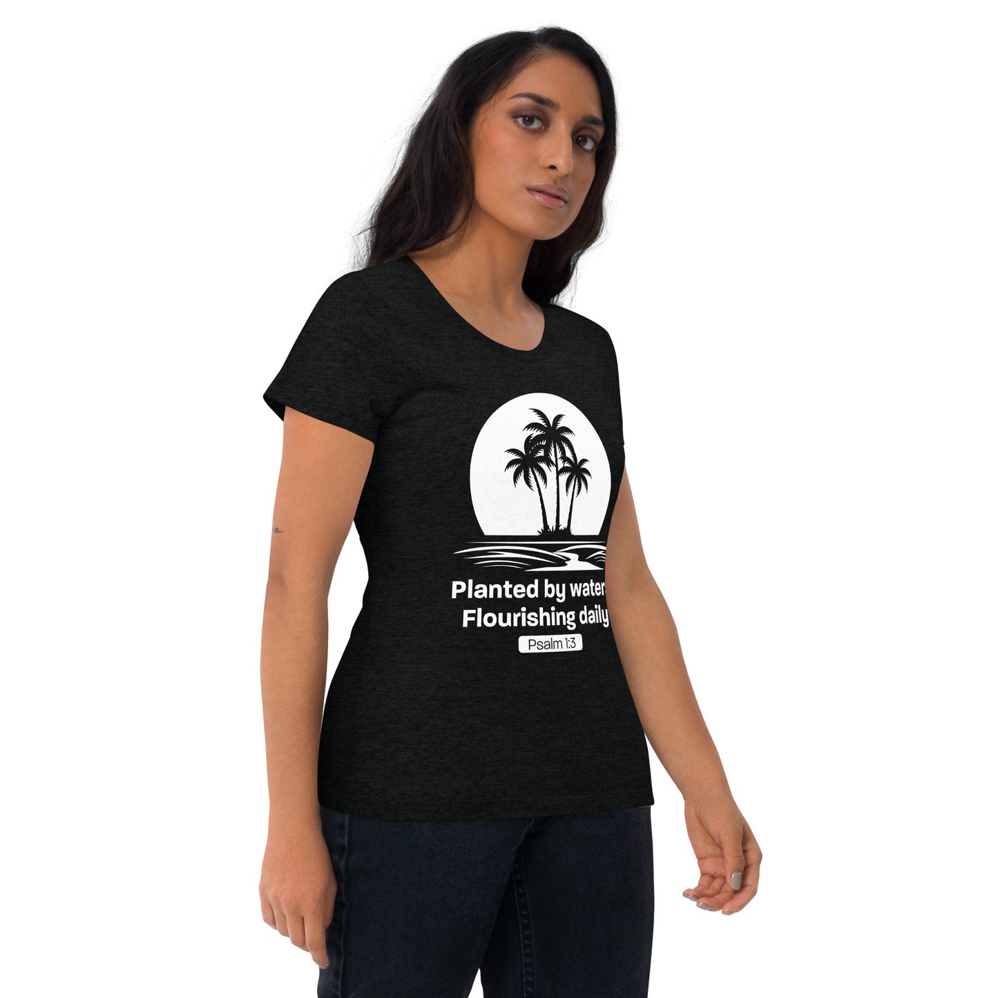 Planted by Waters, Flourishing Daily Ps 1:3 - Vintage Tri-Blend Short Sleeve T-Shirt