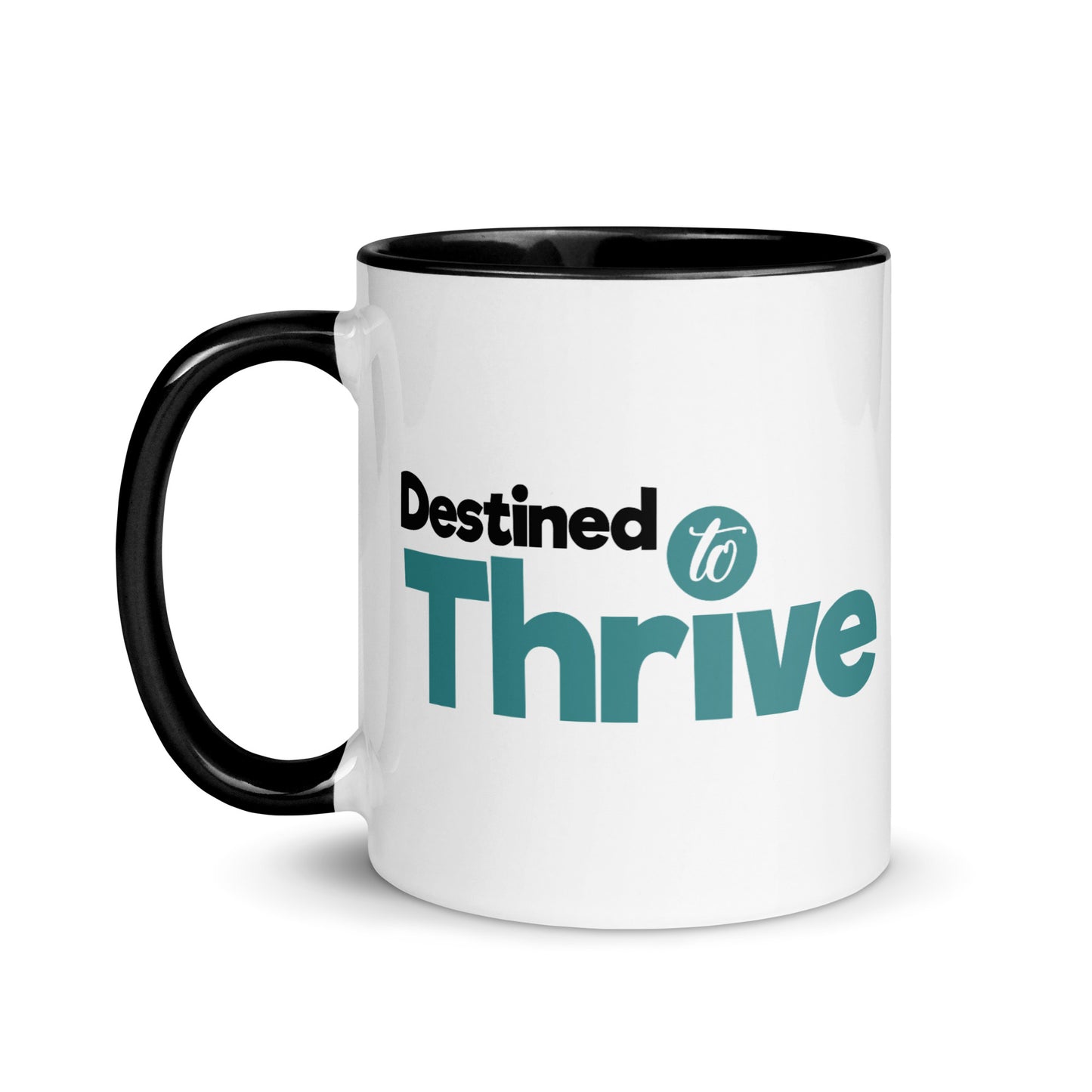 "Vibrant Triumph: Double-Printed ‘Destined To Thrive’ Color-Accented Ceramic Mug
