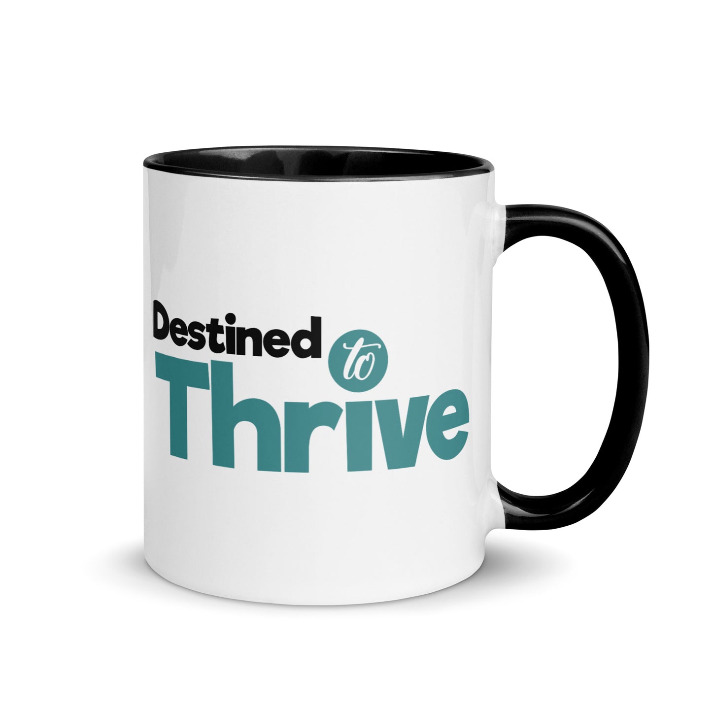 "Vibrant Triumph: Double-Printed ‘Destined To Thrive’ Color-Accented Ceramic Mug