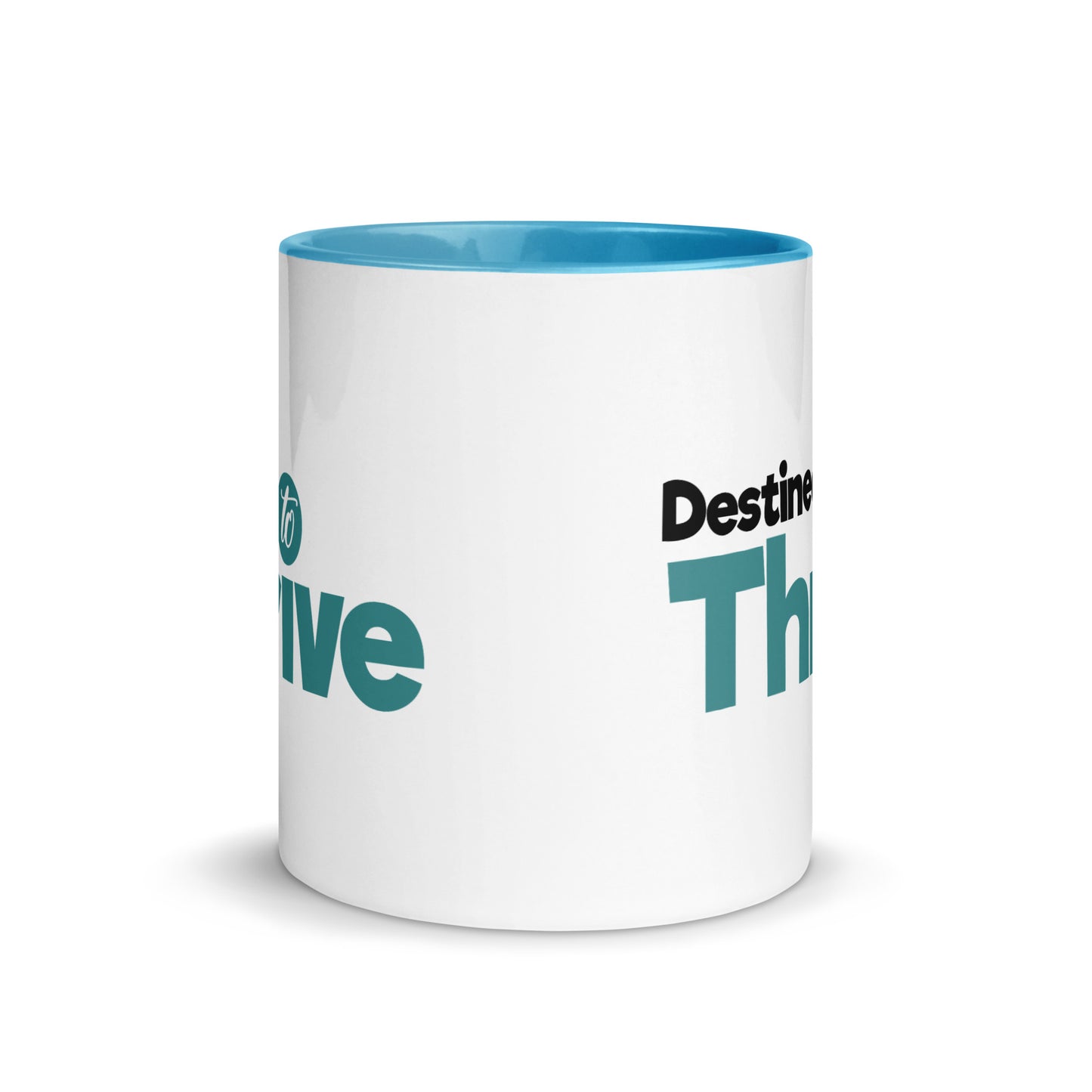 "Vibrant Triumph: Double-Printed ‘Destined To Thrive’ Color-Accented Ceramic Mug