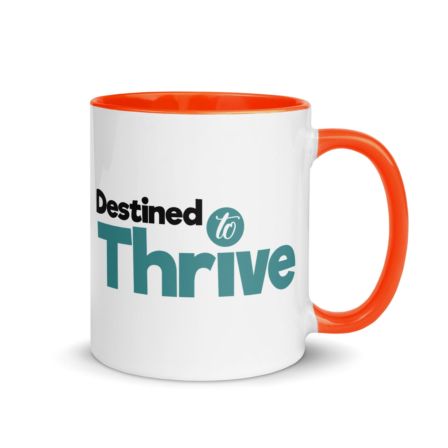 "Vibrant Triumph: Double-Printed ‘Destined To Thrive’ Color-Accented Ceramic Mug