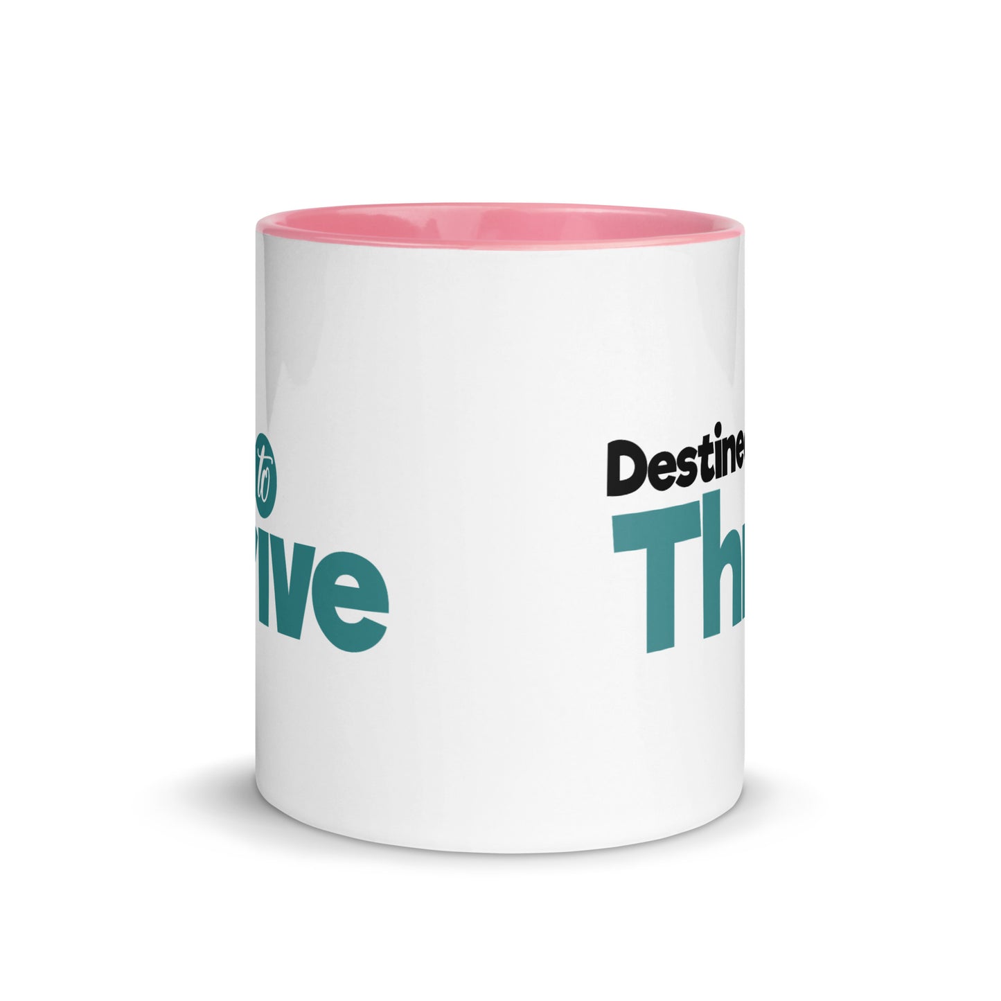"Vibrant Triumph: Double-Printed ‘Destined To Thrive’ Color-Accented Ceramic Mug