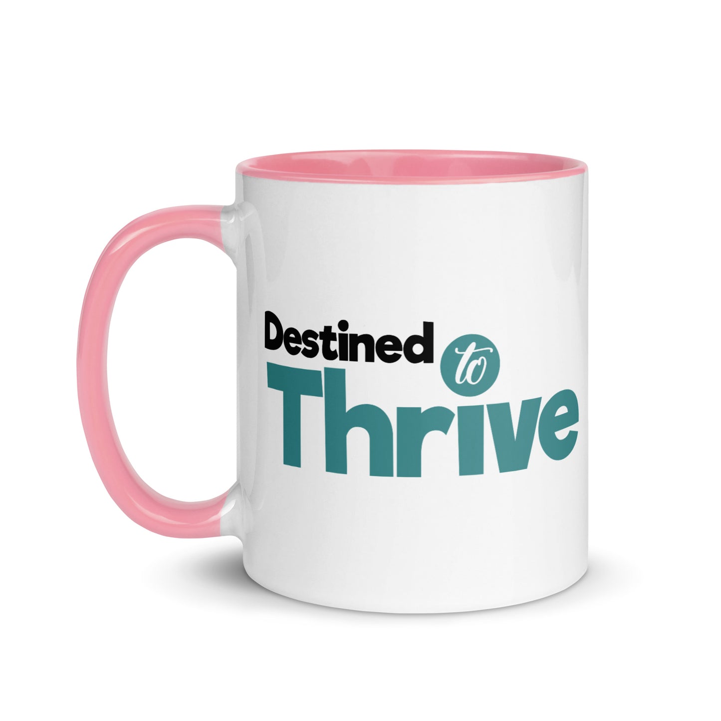 "Vibrant Triumph: Double-Printed ‘Destined To Thrive’ Color-Accented Ceramic Mug