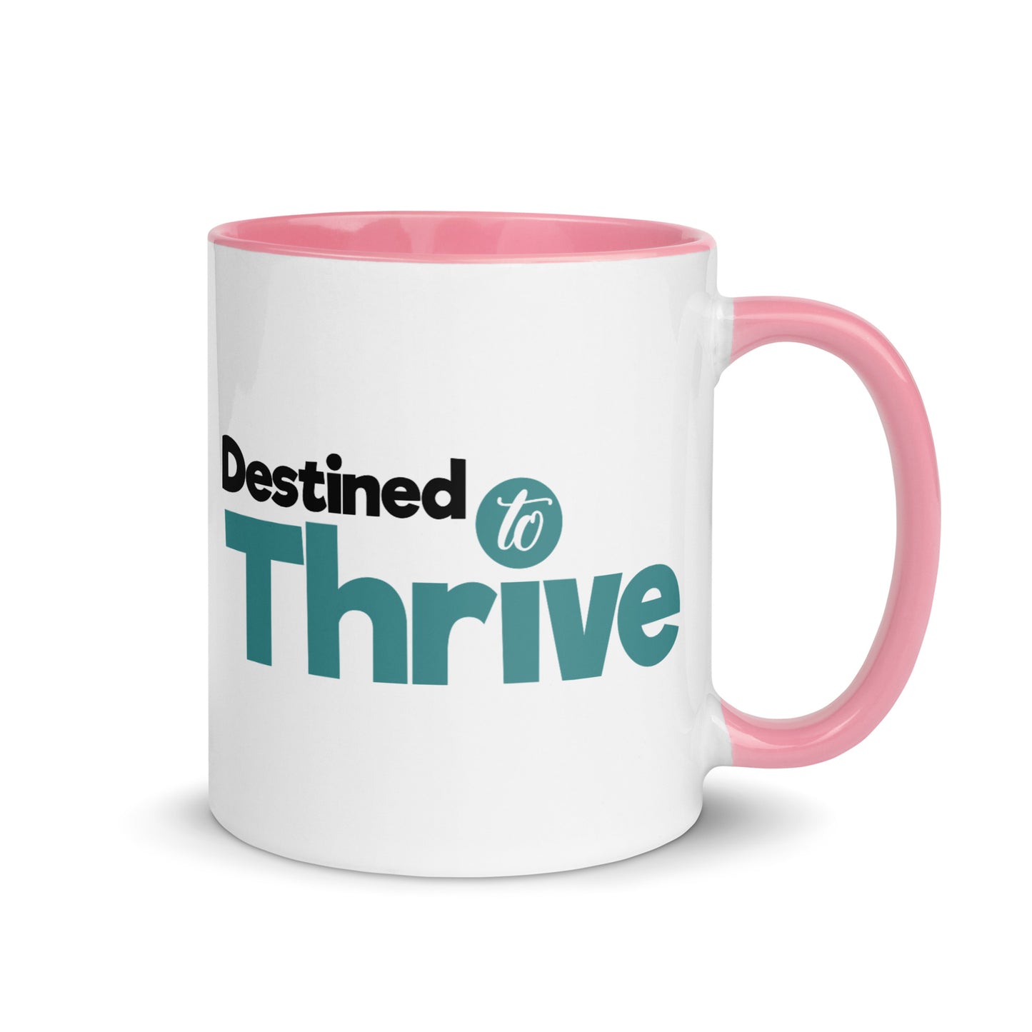 "Vibrant Triumph: Double-Printed ‘Destined To Thrive’ Color-Accented Ceramic Mug