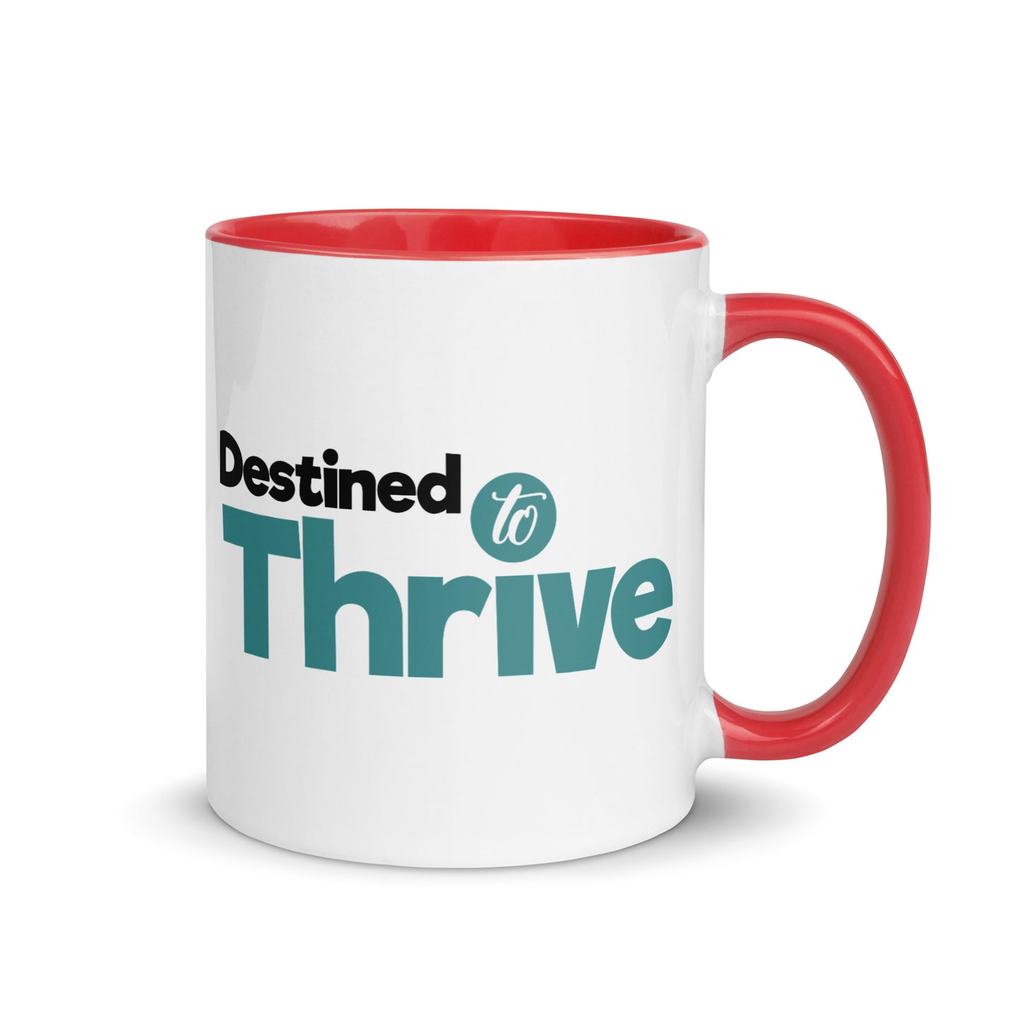"Vibrant Triumph: Double-Printed ‘Destined To Thrive’ Color-Accented Ceramic Mug