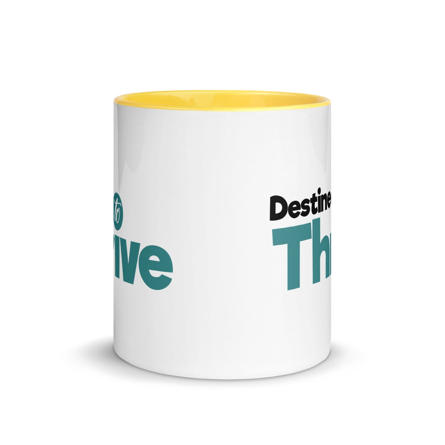 "Vibrant Triumph: Double-Printed ‘Destined To Thrive’ Color-Accented Ceramic Mug