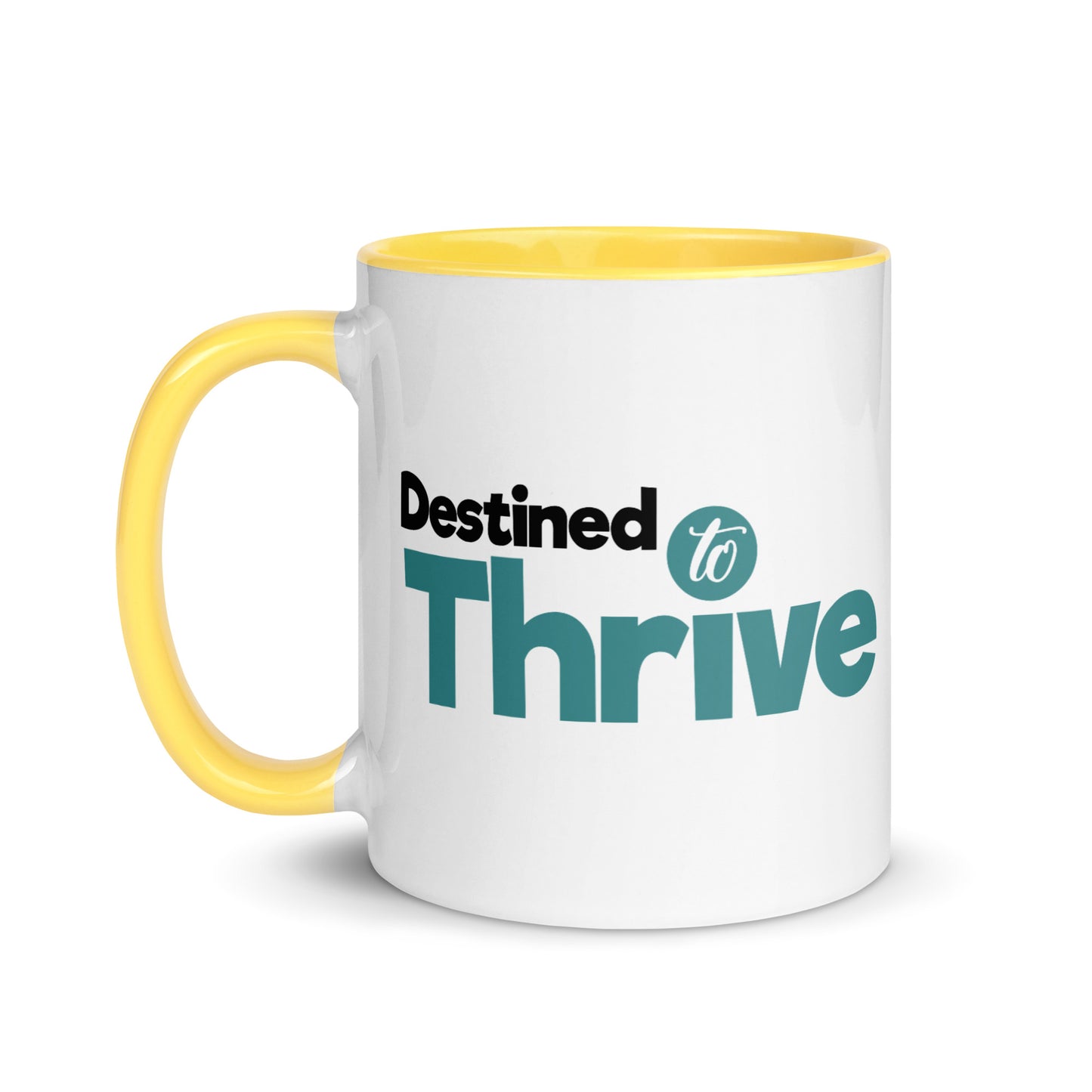 "Vibrant Triumph: Double-Printed ‘Destined To Thrive’ Color-Accented Ceramic Mug