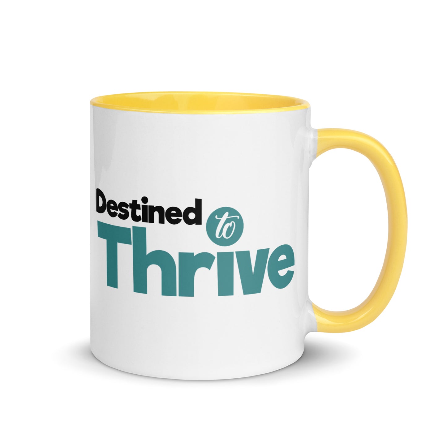 "Vibrant Triumph: Double-Printed ‘Destined To Thrive’ Color-Accented Ceramic Mug
