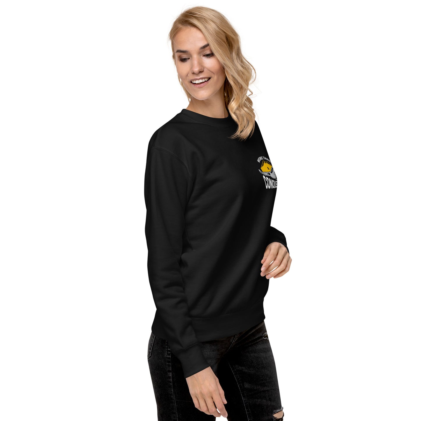 More Than a Conqueror - Unisex Premium Fleece Sweatshirt for Daily Triumph