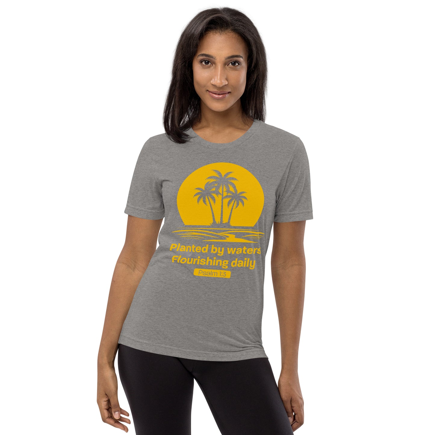 Planted by Waters, Flourishing Daily Ps 1:3 - Vintage Tri-Blend Short Sleeve T-Shirt